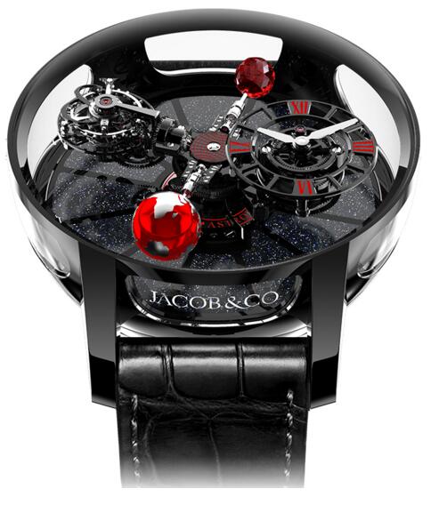 (image for) Jacob & Co AT100.95.KR.SD.B. Astronomia Tourbillon Black Ceramic Black & Red Movement Replica watch